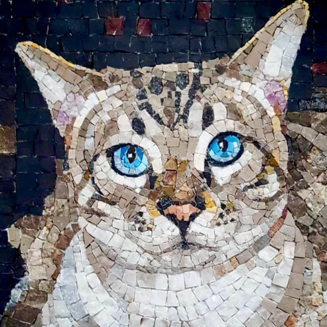 mosaïque de marbre de chat