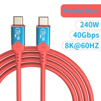 SYONG 40Gbps 240W USB4 USB 4.0 USB-C Type-C Thunderbolt 3 8K 60Hz Câble vidéo PD Transfert de données rapide et charge pour ordinateurs