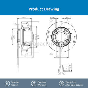 For R3G190-8317076398 Stainless Steel OEM 220VAC PWM 4166RPM 941m3/h 170W 1.4A <b>Air</b> Purifiers Fresh <b>Air</b> System <b>Cooling</b> <b>Fan</b> - Product Image 4