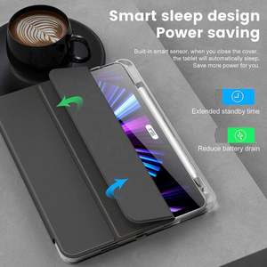 2023 nouvel étui mince pour tablette pour <span class=keywords><strong>iPad</strong></span> Air 5e/<span class=keywords><strong>4e</strong></span> <span class=keywords><strong>génération</strong></span> 10.9 <span class=keywords><strong>pouces</strong></span> 2022/2020 <span class=keywords><strong>Pro</strong></span> <span class=keywords><strong>11</strong></span> couverture arrière en PC dur transparent avec porte-crayon - Product Image 3