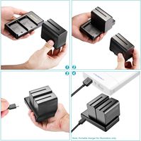 بطارية ليثيوم أيون نيور 6600 مللي أمبير في الساعة (عبوة من قطعتين) مع شاحن USB لشاشة المراقبة الميدانية لسوني