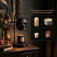 Totenkopf-förmige Kerzenwärmer-Lampe mit 4-stufigem Dimmer und 2-8 Stunden Timer für Gothic Halloween Heimdekoration