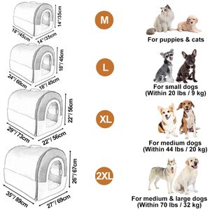 Large Indoor <b>Dog</b> House With Insulated Igloo Design Washable Brown Covered <b>Bed</b> for <b>Medium</b> <b>Dogs</b> Made Plush PP Material - Product Image 3