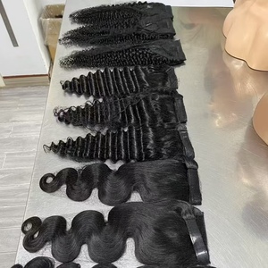 Extension per capelli umani 4b 4c Custom Clip in coda di cavallo con coda di cavallo - Product Image 1