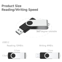 Memoria USB 2.0 Giratoria de Alta Velocidad, 512MB, 1GB, 2GB, 4GB, 8GB, Personalizable, Venta al Por Mayor