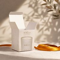 Boîte cadeau carrée dorée pour mèche de bougie
