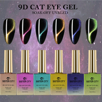 Vernis à ongles gel 9D effet œil de chat pour nail art DIY - Gel UV/LED réfléchissant pailleté non toxique longue tenue en flacon
