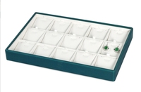 Plateau de bijoux en cuir de qualité supérieure haut de gamme compteur accessoires de diffusion en direct affichage conteneur de stockage pour perles Bracelets en argent