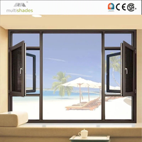 Fenêtre en aluminium à double vitrage Low-E isolée, durable, insonorisée, thermiquement efficace, conforme aux normes NFRC et Energy Star, à ouverture vers l'intérieur