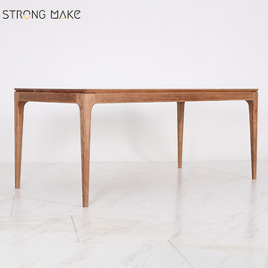 Bắc Âu phòng ăn nhà bếp hình chữ nhật bàn truyền thống màu nâu tối giản sang trọng hiện đại 4 6 chỗ ngồi bàn ăn bằng gỗ - Product Image 2