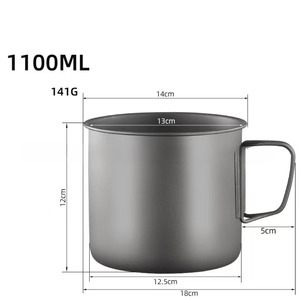 Juego de utensilios de cocina de titanio para exteriores de primera calidad, olla y sartén con mango plegable Flexible para acampar, viajar, Material de titanio puro - Product Image 6