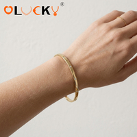 LUCKYJIU Fabricant de bijoux personnalisés, bracelet en laiton plaqué or 18 carats, étanche, délicat, avec zircon cubique, pour femmes, à porter tous les jours