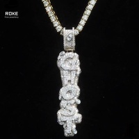 Colgante de Letra Personalizada con Diamantes de Laboratorio VVS en Oro de 9K-18K, Corte Pera y Redondo, Joyería Hip Hop, Certificado IGI