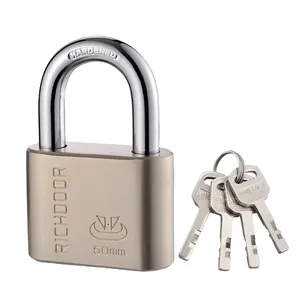 50mm Top Security 3A Steel Vane Keys Iron Padlock Nickel Plated Square Key Iron Padlock