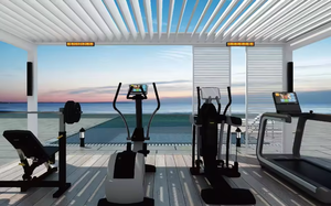 Aluminum Bioclimatic Motorized <b>Pergola</b> Outdoor Winter Garden Patio Balcony Covers Waterproof <b>Metal</b> <b>Roof</b> LED Powder Coated Modern - Product Image 4