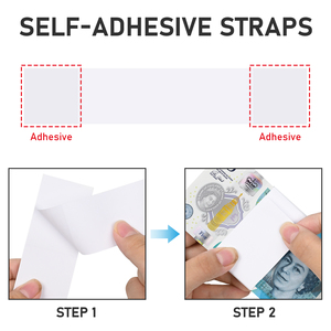 Bandes blanches vierges pour billets, en papier kraft robuste, autocollantes, faciles à utiliser pour l'emballage de l'argent liquide - Product Image 3
