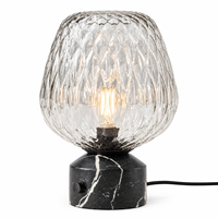 Lampe de table en verre sculptural avec base en marbre noir, interrupteur rotatif, ampoule E27 pour chambre à coucher, salon, table d'appoint, décoration