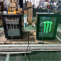 Meilleures ventes 2026 : Réfrigérateur commercial à porte vitrée pour boissons énergisantes Monster, mini-vitrine avec logo LED, refroidissement professionnel