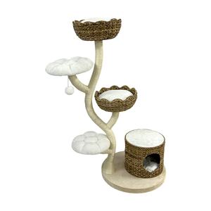 Bingkai panjat kucing besar Modern buatan tangan daun pisang alami kucing garuk <span class=keywords><strong>Post</strong></span> mainan Platform lompat rumah kucing-semuanya - Product Image 6