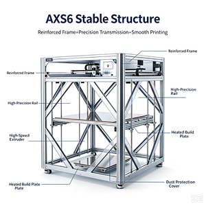 Impresoras 3D de Grado Industrial - Serie AXS6 Automática, Nuevo Modelo con Nivelación Automática, USB, 1 Año de Garantía, Compatible con Filamento PLA/TPU/Nylon - Product Image 3