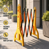 Barrière de sécurité pliable et extensible en PE, protection IP55, remplie d'eau, avec bande réfléchissante et base
