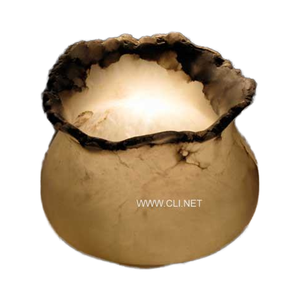 Portavelas de Ámbar Blanco Hecho a Mano con Forma Natural Croxx Onyx Votive - Product Image 1