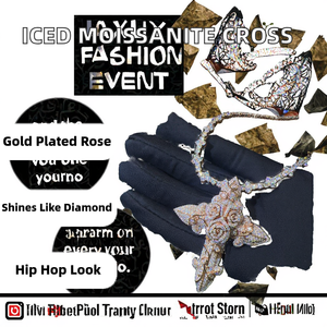 Joyería Brillante al por Mayor, Estilo Hip Hop, Diamante Moissanite D VVS1, Plata S925, Oro Rosa, Colgante de Flor de Rosa para Hombre - Product Image 2