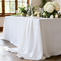 Nappe de table en polyester de style français blanc de luxe |   Housse de table rectangulaire imperméable faite à la main personnalisable pour mariage/fête