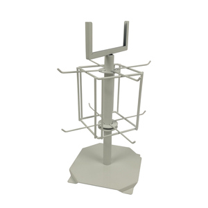 <strong>Customized</strong> <strong>Countertop</strong> Metal White Spinner <strong>Display</strong> Stand for Stores, Bookmark <strong>Display</strong> Rack - Product Image 3