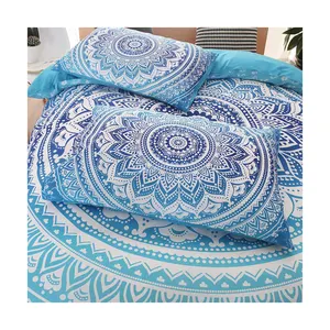 Hot Deals Leichtes Boho Twin Blue Floral Bettbezug-Set