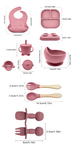 100% Food Grade Silicone Kids Divided Dinnerware <b>Microwave</b> Dishwasher Safe Square Plate - Product Image 3