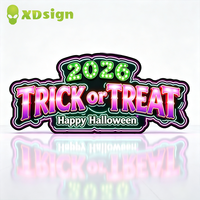 Enseigne néon LED personnalisée pour Halloween – Fantôme effrayant, citrouille Jack-o'-lantern – Personnalisation rapide pour entreprises publicitaires, fêtes, bars, parcs d'attractions