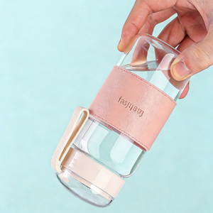 Mug de voyage en verre de 340 ml avec design minimaliste, bouchon à vis, anti-fuite et portable, réutilisable pour la maison, le bureau et le camping - Product Image 3