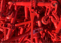 Tendeur à cliquet forgé rouge G70 avec anneau de corde, certifié CE/GS, 1/4'' et 5/16'' pour remorques