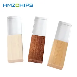 HMZCHIPS OEM旋转设计木质64GB密钥闪存驱动器高速USB闪存驱动器USB 2.0 8gb 16gb 32GB Pendrive USB闪存磁盘