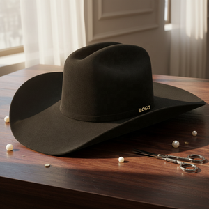 Chapeau Fedora en feutre 100 % laine classique pour homme, style western jazz, à large bord, pour homme, chapeau <span class=keywords><strong>de</strong></span> <span class=keywords><strong>cowboy</strong></span>, chapeau <span class=keywords><strong>de</strong></span> cowgirl pour homme, hiver, avec logo personnalisé - Product Image 1