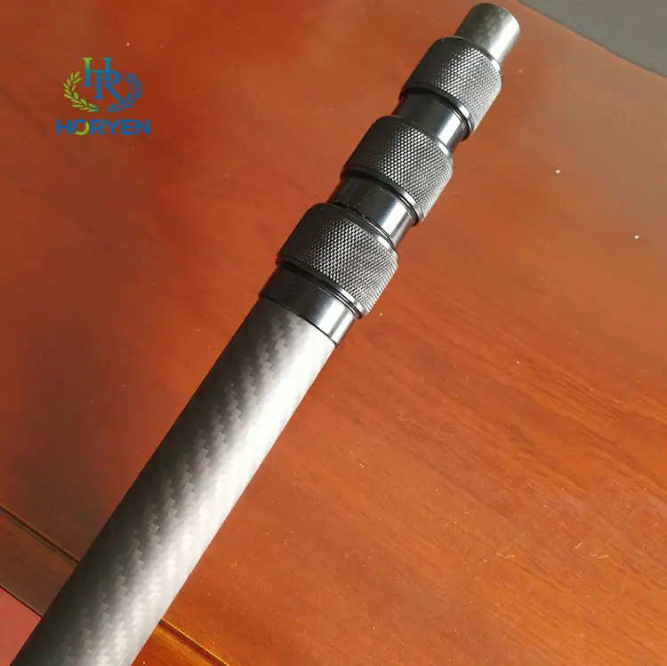 Customized lightweight high quality carbon telescopic pole rod carbon fiber telescopic mast pole