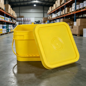 Square Plastic Container Stackable Square <b>Paint</b> Bucket with Secure Lid Industrial Chemical Packaging Pail - Product Image 3