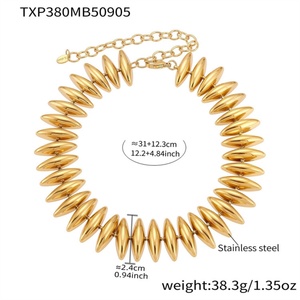 Vente en gros de nouveaux ensembles de bijoux pour femmes en acier inoxydable plaqué or 18 carats pour mariage, fiançailles et fêtes - Product Image 5