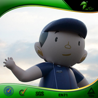 Modèle de policier gonflable géant Forme humaine Homme gonflable en plastique Figure d'air avec code QR