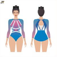 Justaucorps de gymnastique à manches longues, une pièce, style artistique rythmique personnalisé, tenue de sport pour enfants et adolescentes, vêtements d'entraînement