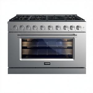 Cocina de Gas de Convección de 48 Pulgadas, 7 Quemadores, Horno de 7.84 Pies Cúbicos, Rejillas de Hierro Fundido Continuo, Independiente, para el Hogar - Product Image 1