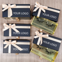 Boîte d'emballage pour cils personnalisée avec logo imprimé, faux cils, conception gratuite, coffrets cadeaux de luxe, boîtes vides pour cils