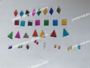 Carreau de mosaïque en verre teinté de triangle de diamant carré pour lampe en verre de mosaïque turque et bougeoir - Product Image 2