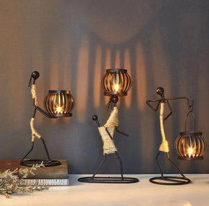 Cuerda de Hierro Retro Creativa para Niña, Candelabro de Metal Vintage, Adorno para Mesa de Comedor, Bar de <span class=keywords><strong>Música</strong></span>, Sala de Estar, Hierro Hecho a Mano - Product Image 5