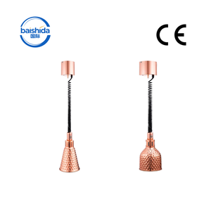 Lampe suspendue chauffante infrarouge télescopique CE <span class=keywords><strong>en</strong></span> acier inoxydable et plastique, couleur or rose, fonction de réchauffement des aliments, modèle Baishida WNS - Product Image 1