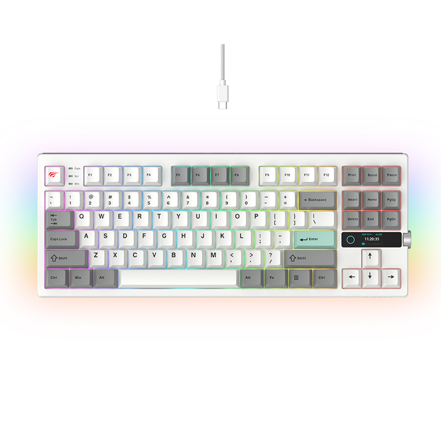 Havit KB909L RGB Mechanical Gaming Keyboardo Multimedia Screen Noise Reduction Mini Custom PC Tri-mode Backlit Gaming Keyboard