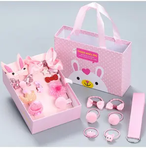 18/Set Kinderen Leuke Haar Clip Prinses Baby Haar Accessoires Vrouwelijke Haarspeld Haar Ring Gift Box Set