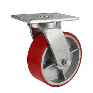 Ultra Heavy Duty Industrie rollen Aluminium kern Polyurethan räder mit Seiten bremse Stahlblech rollen OEM anpassbar - Product Image 4