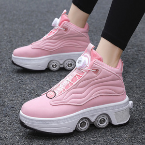Roller Shoes Double Row Wheels EVA Material Flashing Feature For Kids And Students - Product Image 1